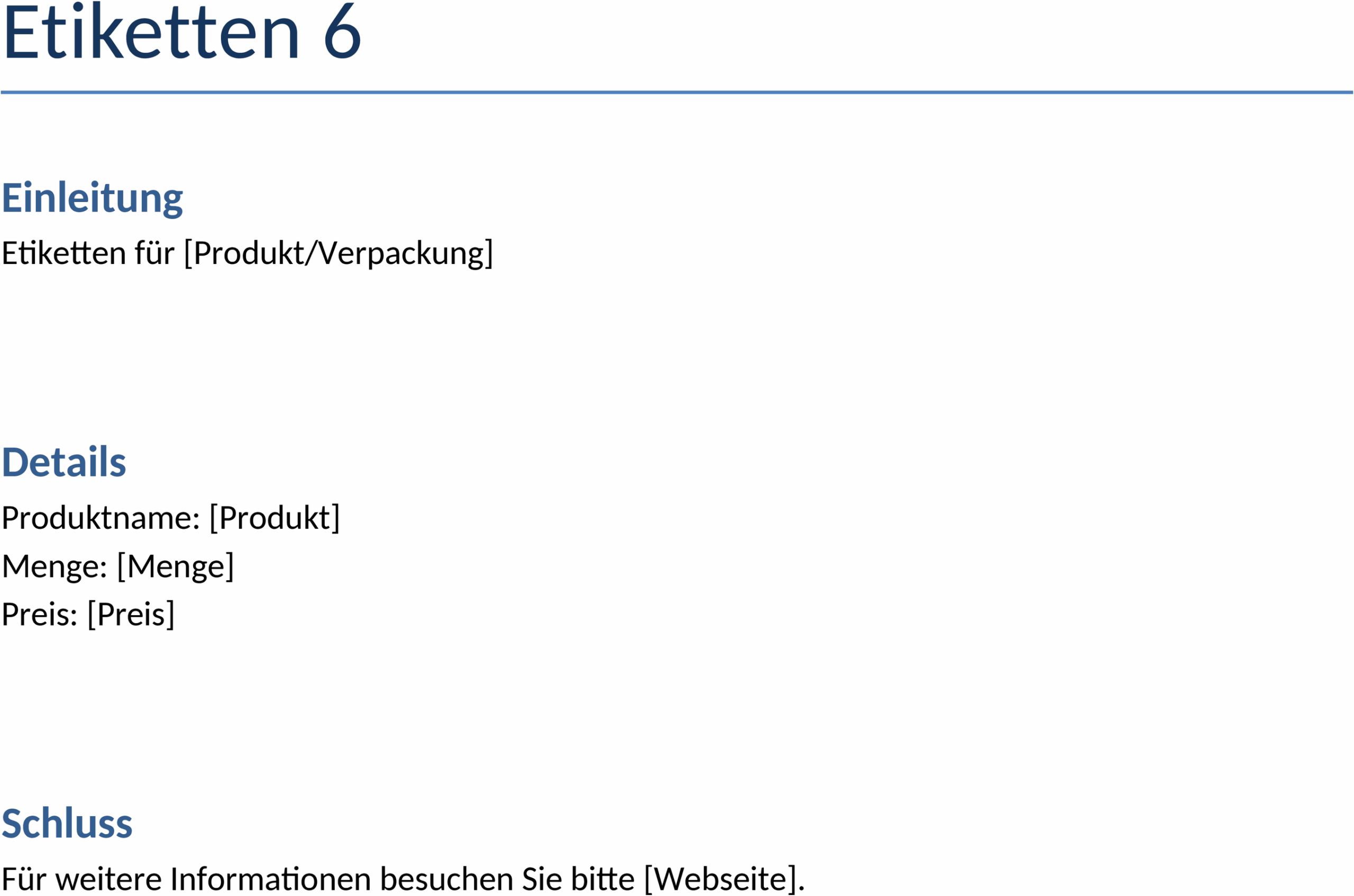 Word-Vorlage Etiketten