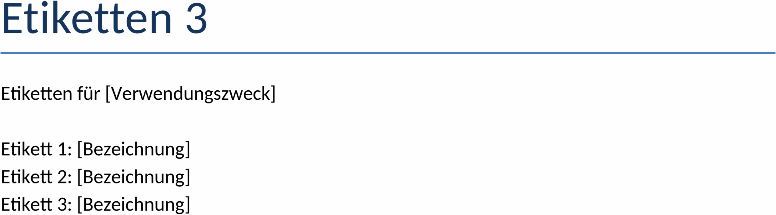 Word-Vorlage für Etiketten: Struktur und Funktion