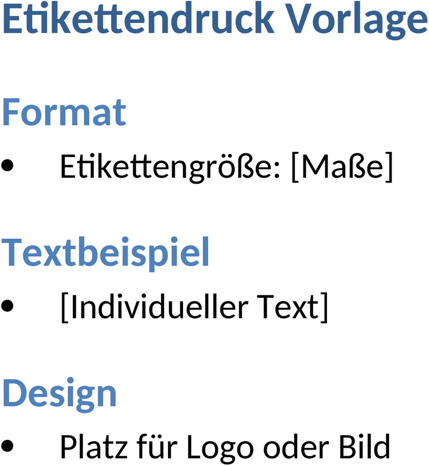 Word-Vorlage für Etikettendruck