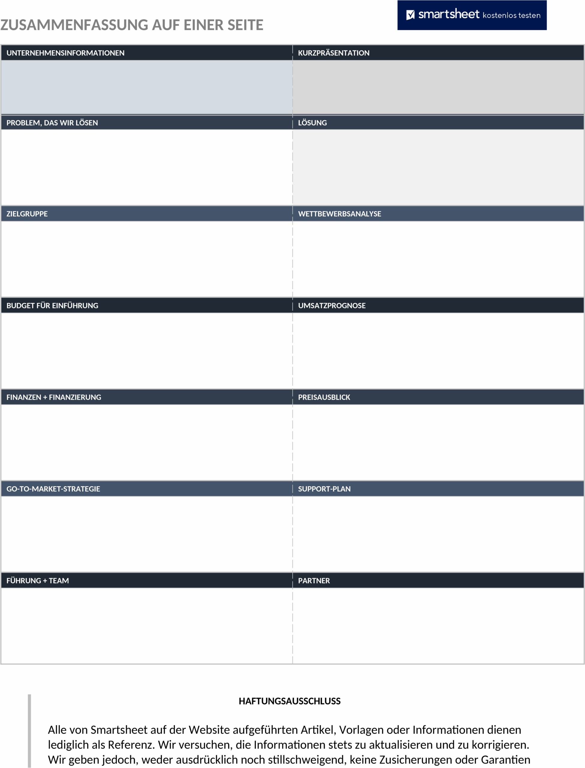 Word-Vorlage Executive Summary