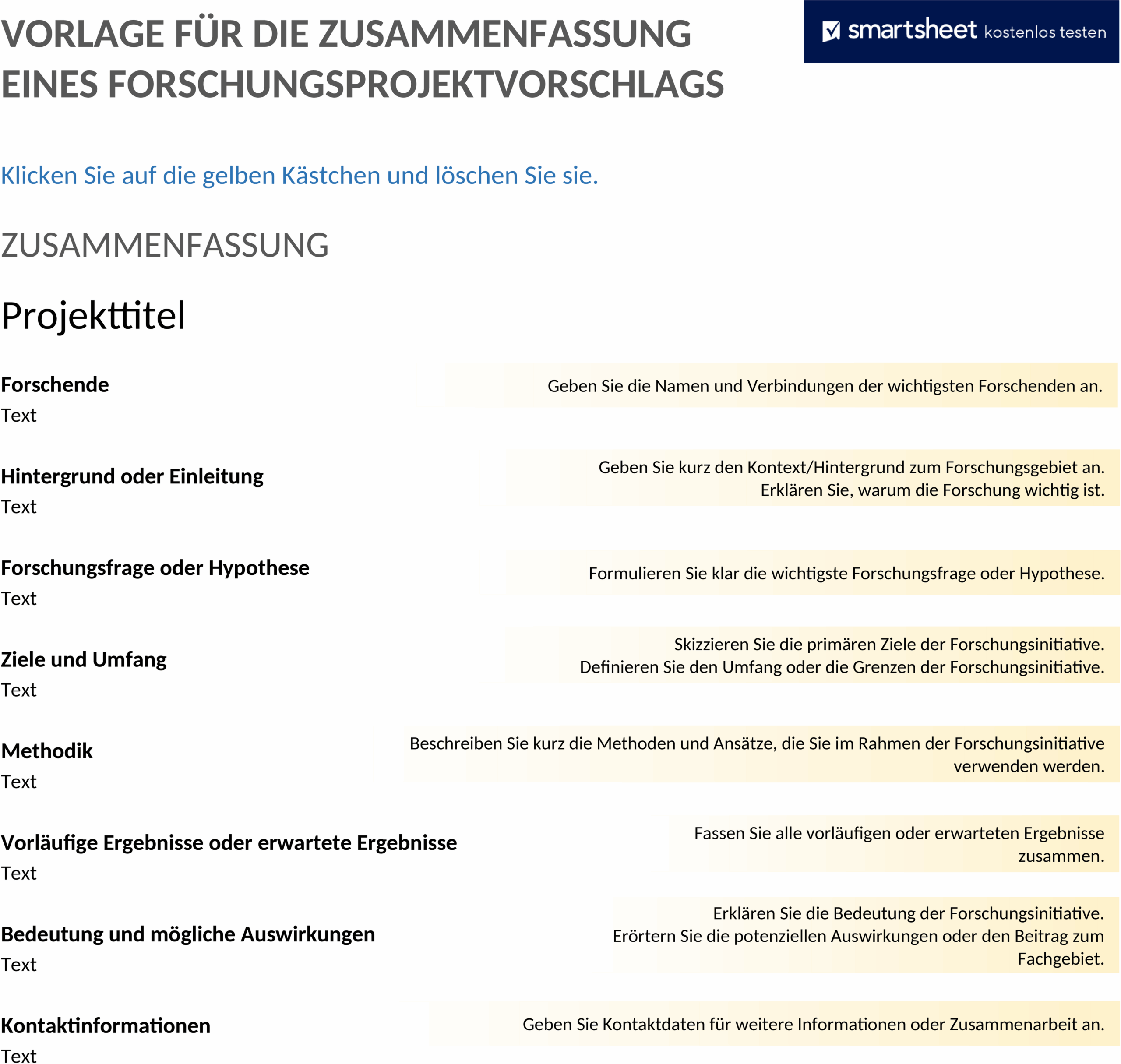 Word-Vorlage: Executive Summary für Forschungsprojekte