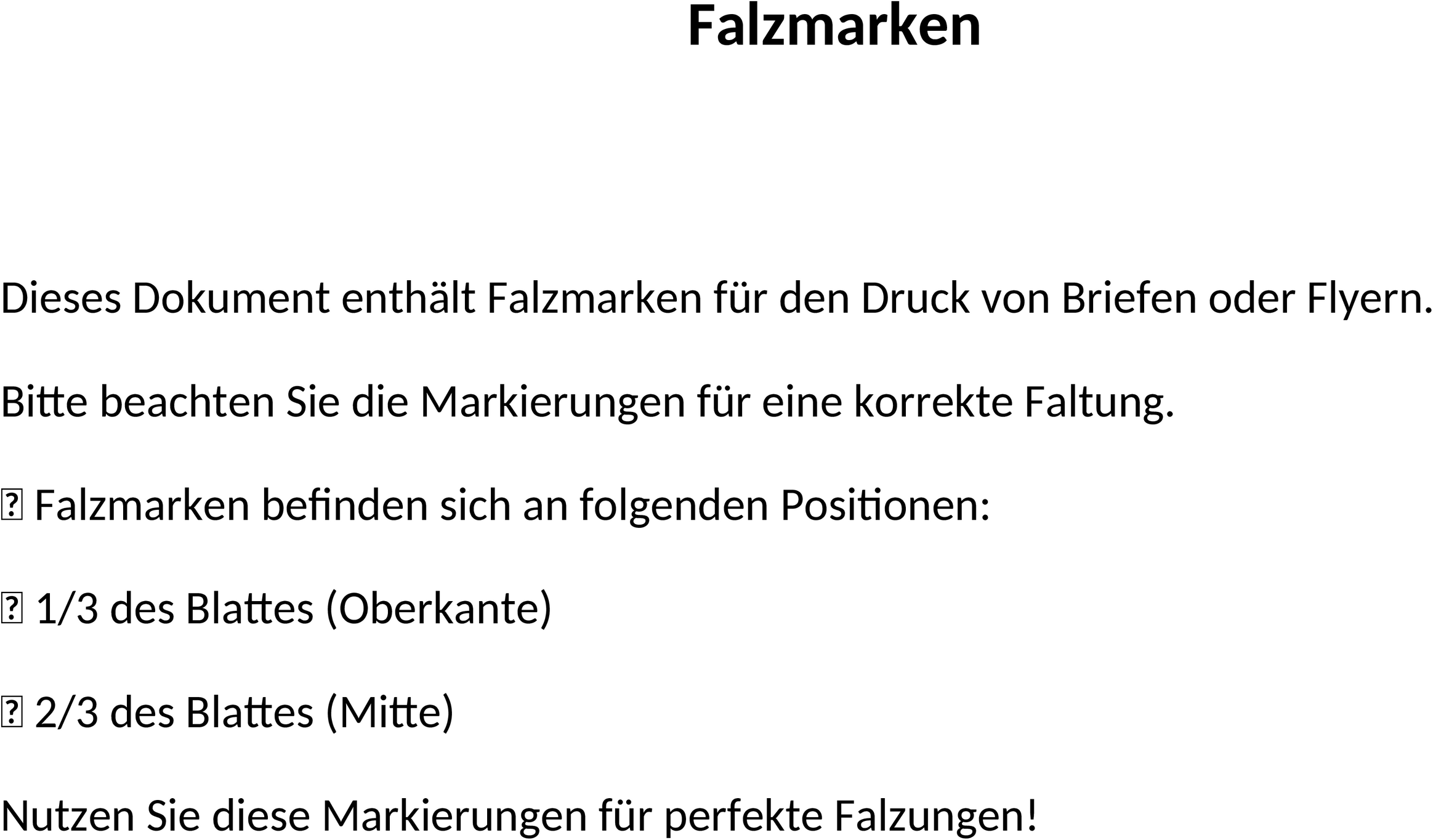 Word-Vorlage für Falzmarken