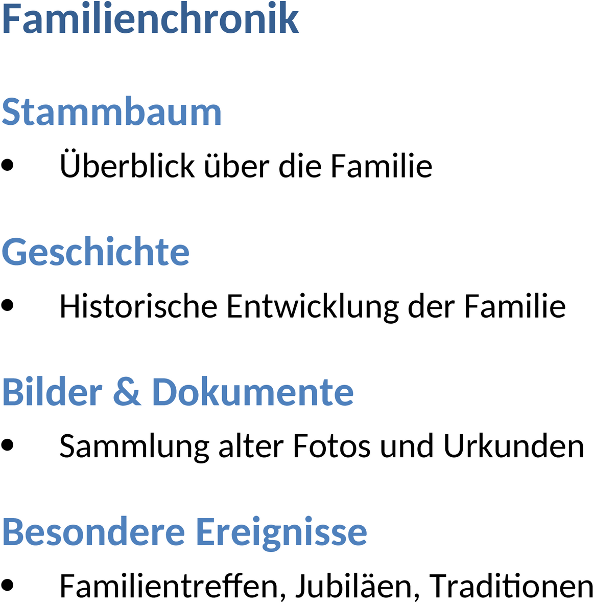 Word-Vorlage Familienchronik