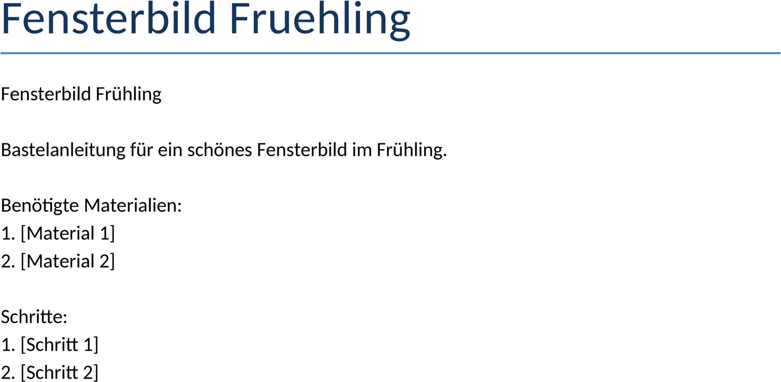 Word-Vorlage Fensterbild Frühling