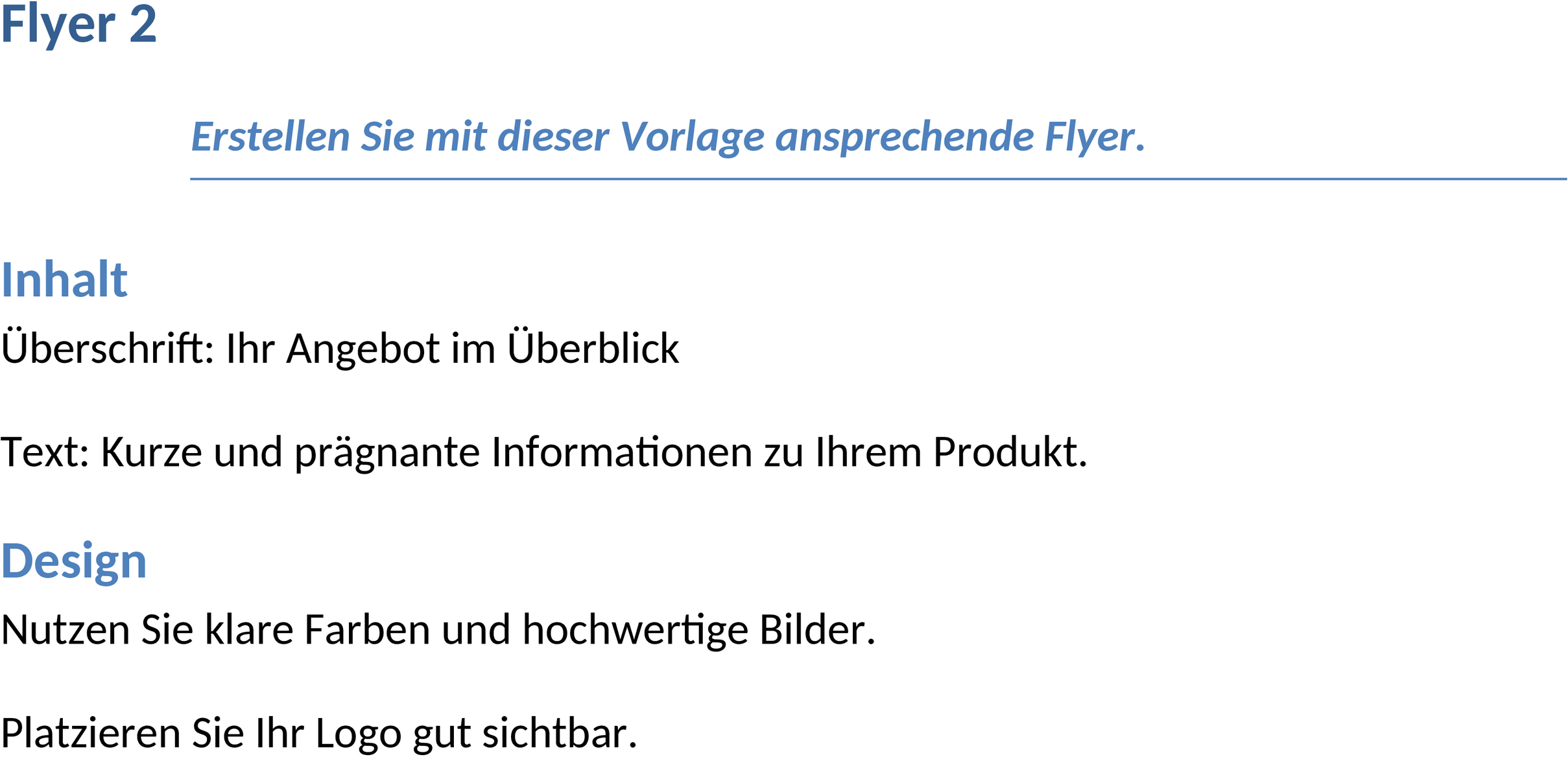 Word-Vorlage Flyer