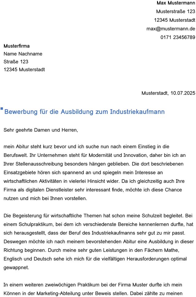 word-vorlage-fuer-bewerbung-zum-industriekaufmann