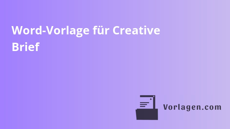 Word-Vorlage für Creative Brief