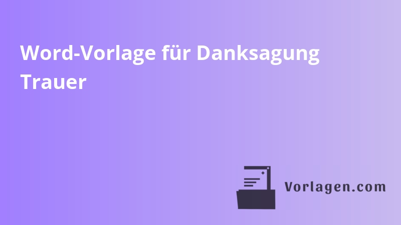 Word-Vorlage für Danksagung Trauer