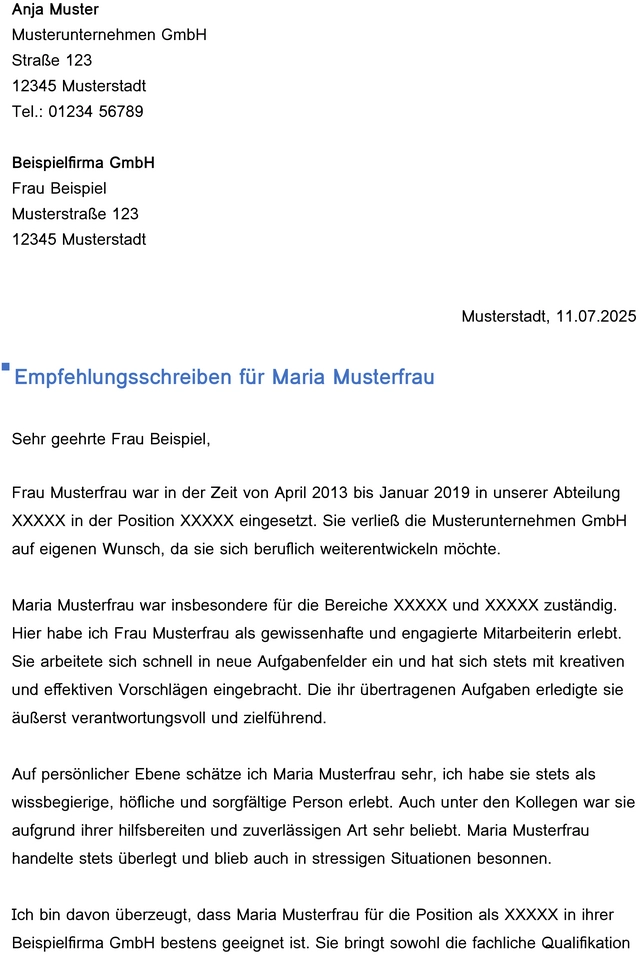 word-vorlage-fuer-ein-empfehlungsschreiben
