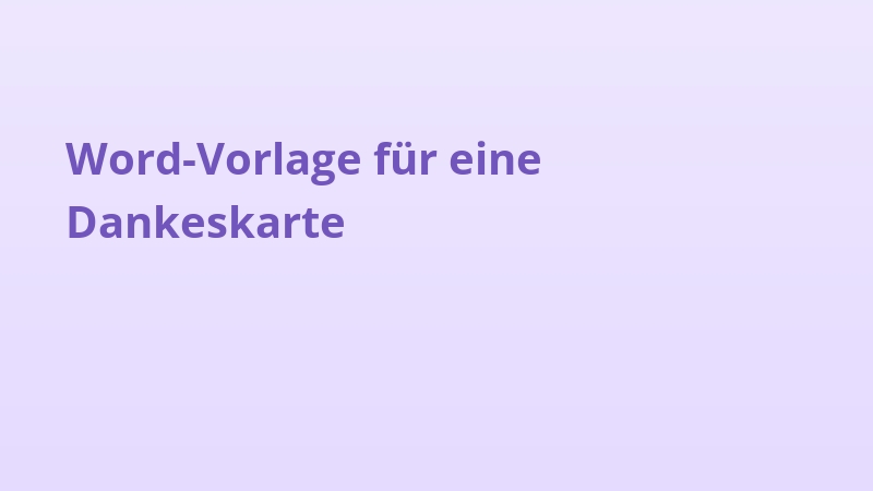 Word-Vorlage für eine Dankeskarte