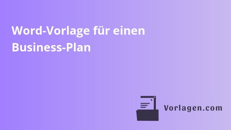 Word-Vorlage für einen Business-Plan