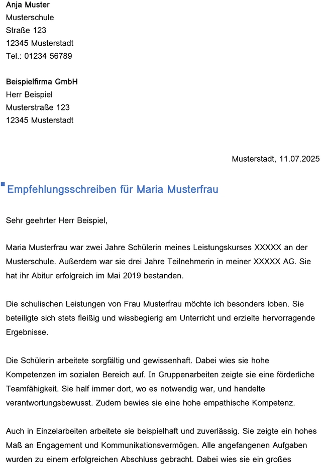 word-vorlage-fuer-empfehlungsschreiben-fuer-schueler