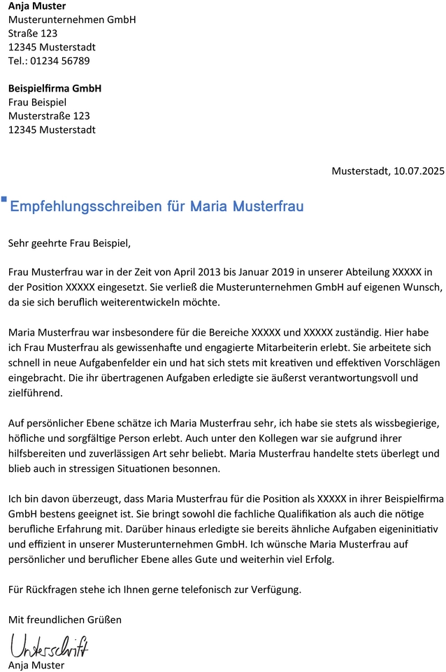 word-vorlage-fuer-empfehlungsschreiben-zur-bewerbung