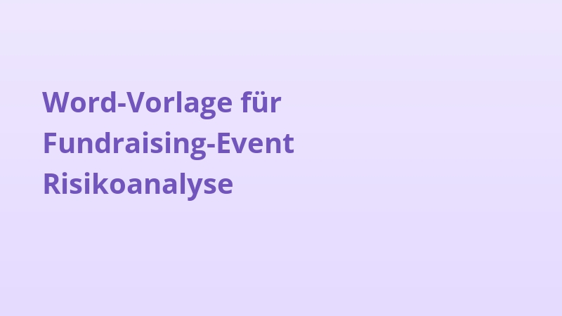Word-Vorlage für Fundraising-Event Risikoanalyse