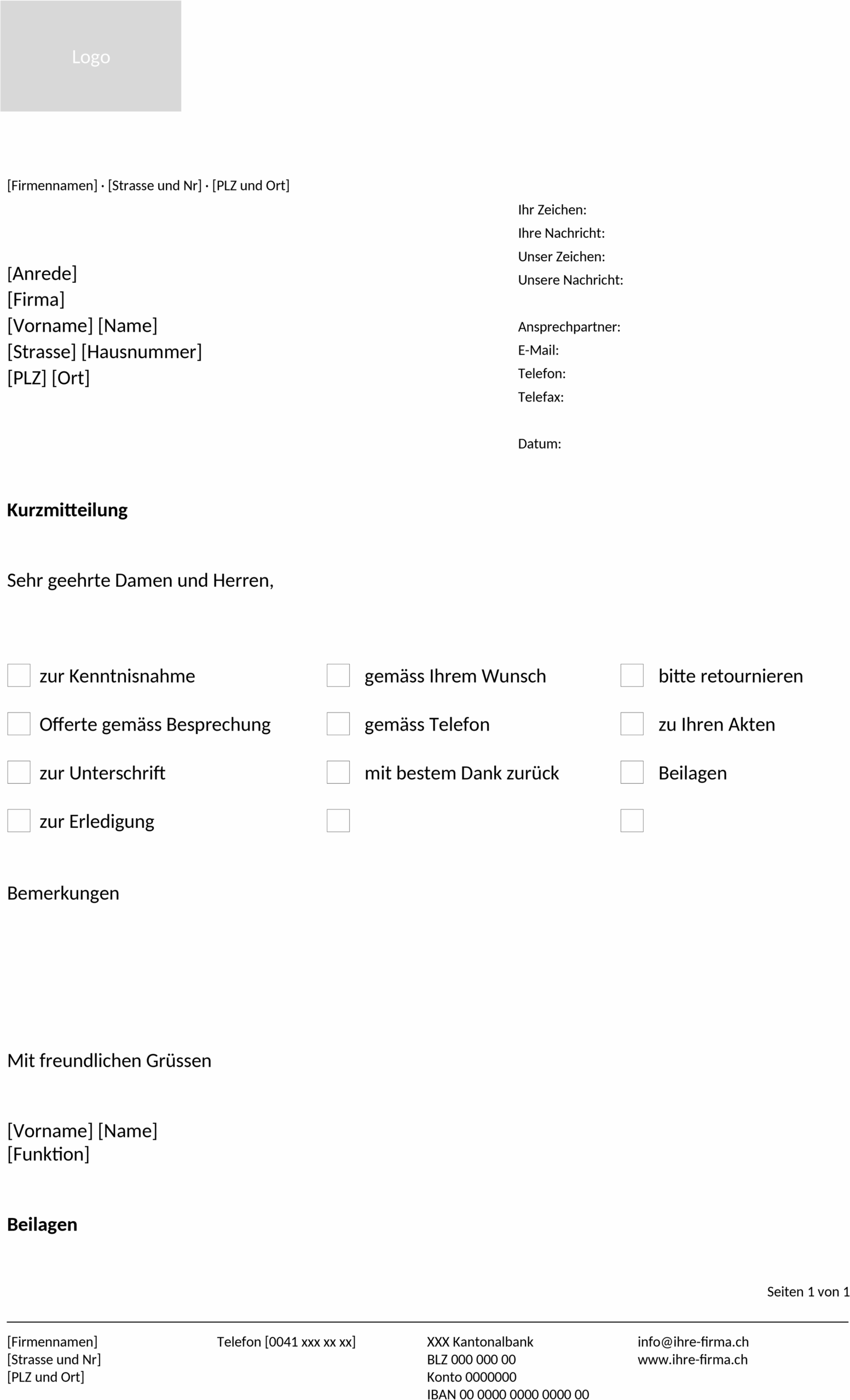 Word-Vorlage für Geschaeftsbrief