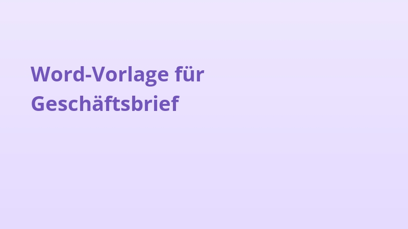Word-Vorlage für Geschäftsbrief