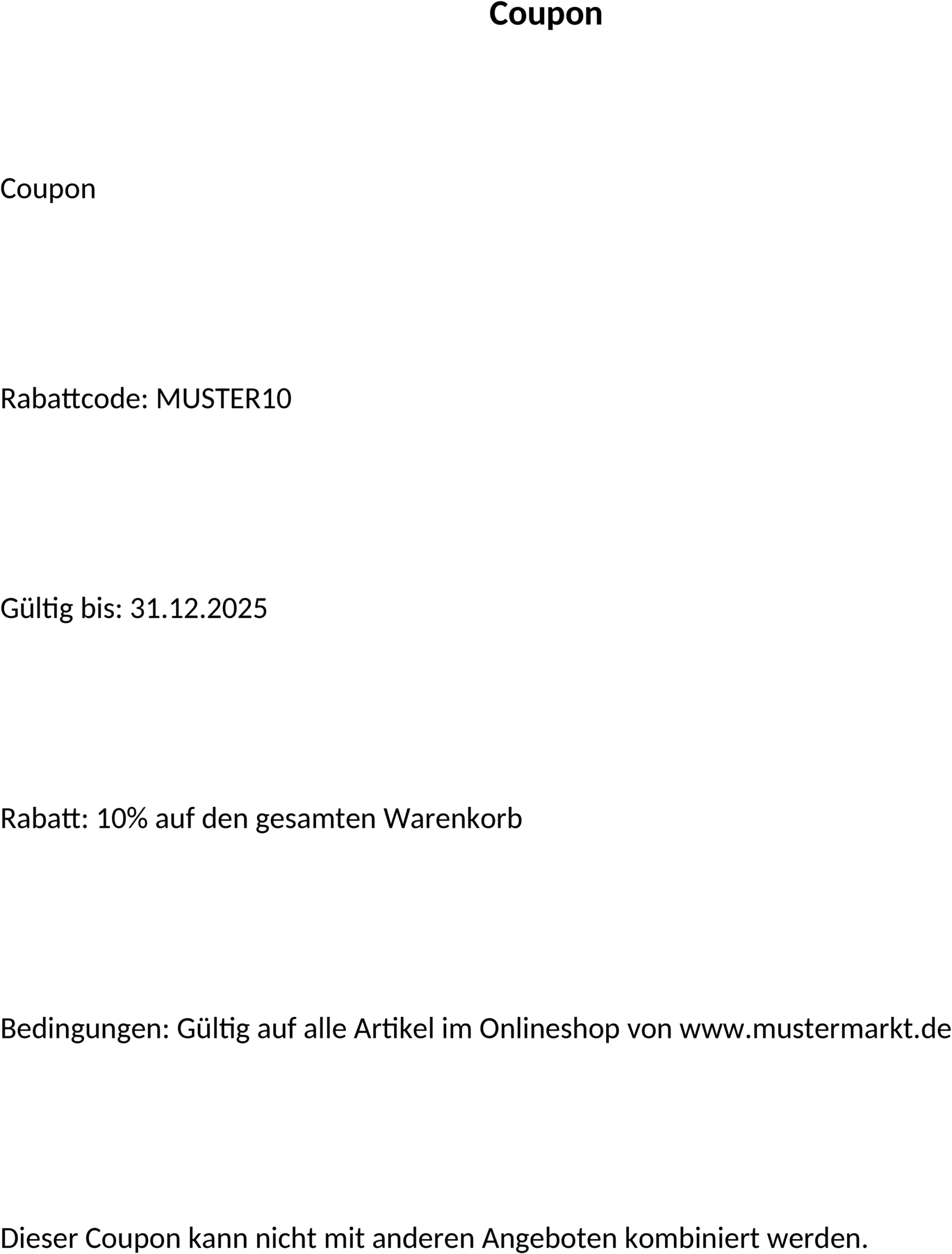Word-Vorlage für Gutscheine