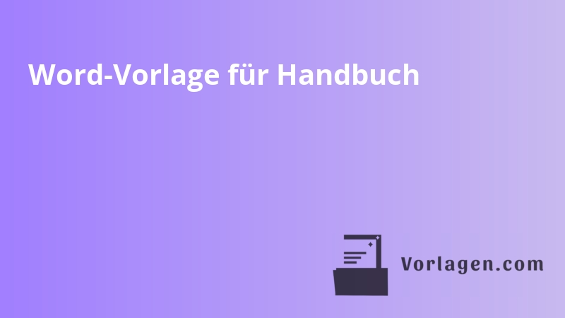 Word-Vorlage für Handbuch