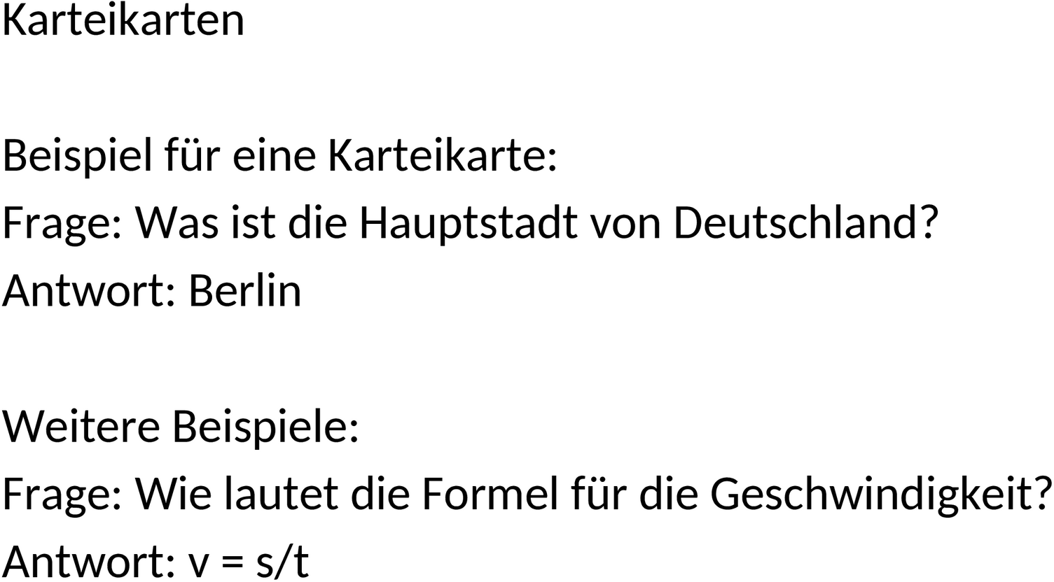 Word-Vorlage für Karteikarten