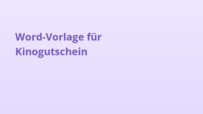 Word-Vorlage für Kinogutschein