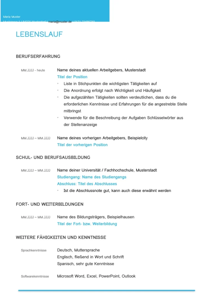 word-vorlage-fuer-lebenslauf-mit-berufserfahrung-und-ausbildung