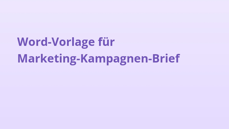 Word-Vorlage für Marketing-Kampagnen-Brief