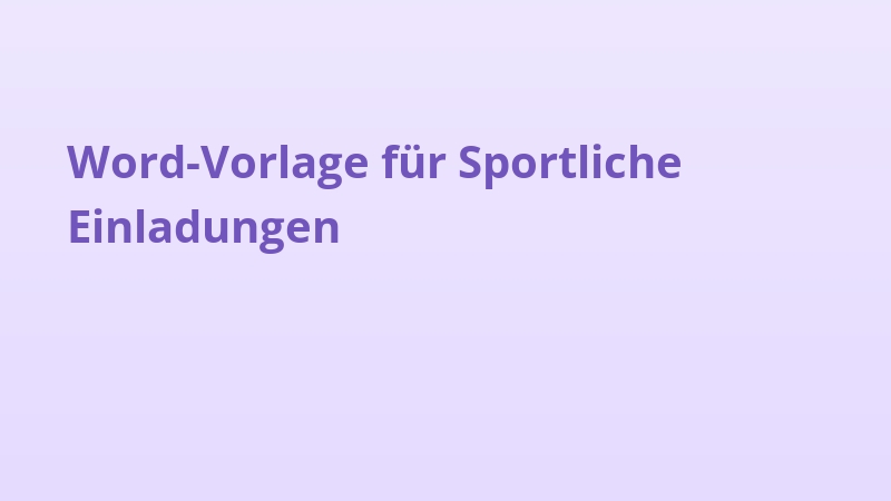 Word-Vorlage für Sportliche Einladungen