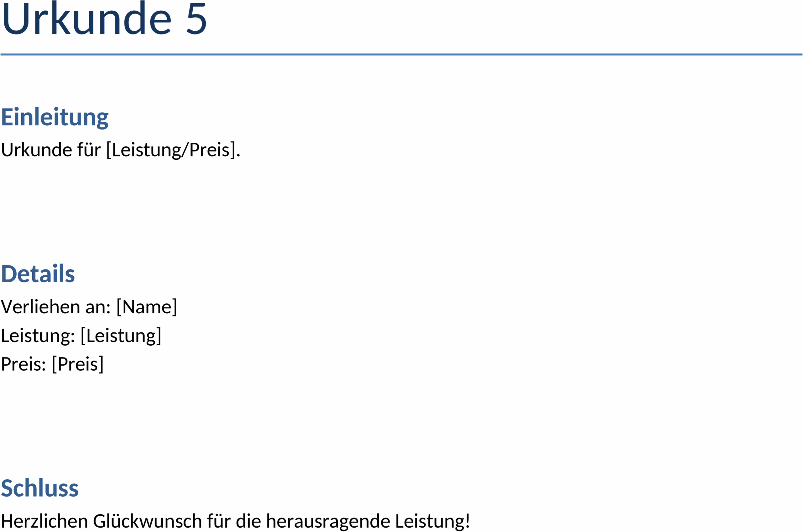 Word-Vorlage für Urkunden