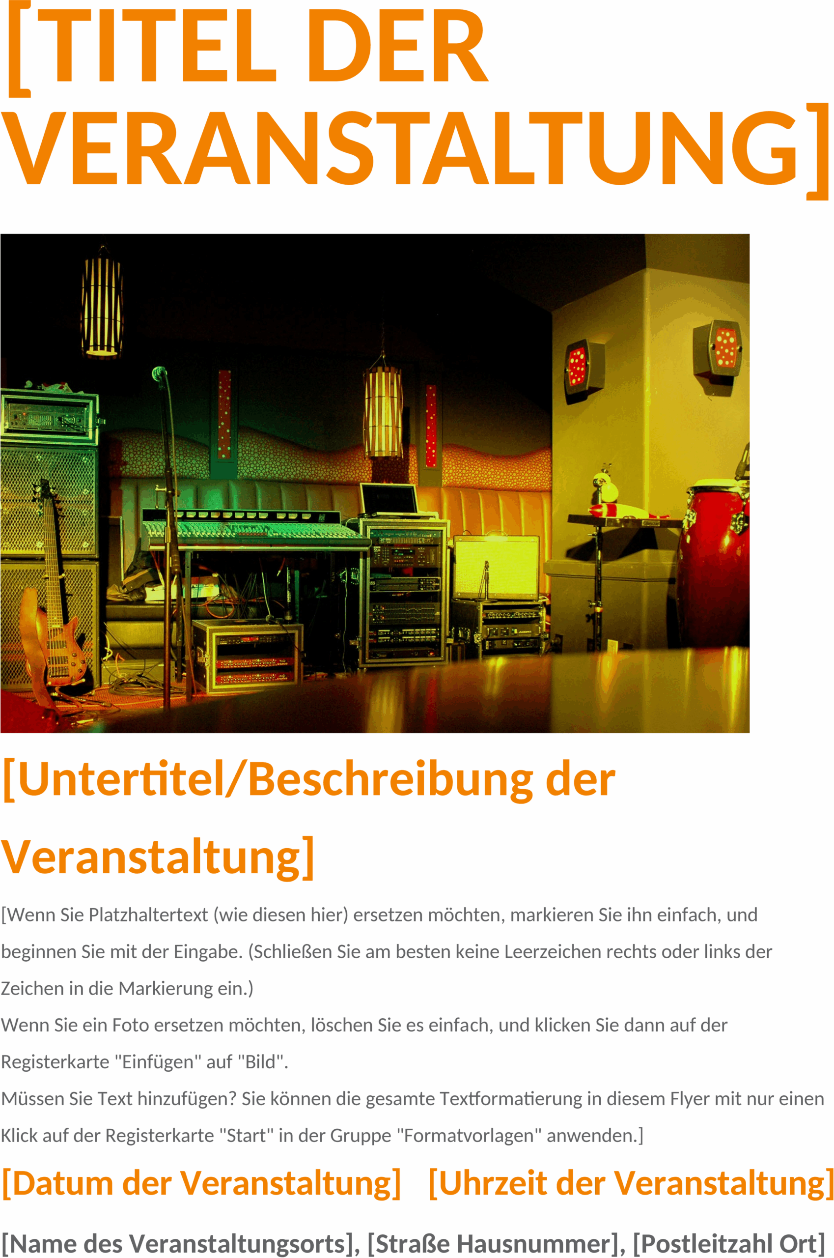Word-Vorlage für Veranstaltungsflugblatt