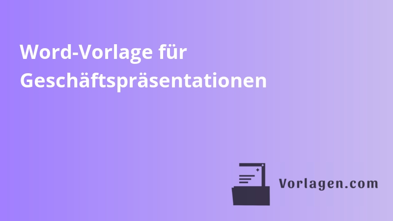 Word-Vorlage für Geschäftspräsentationen