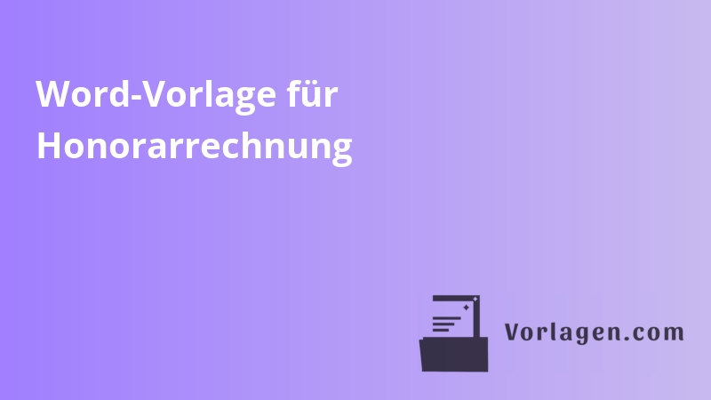 Word-Vorlage für Honorarrechnung