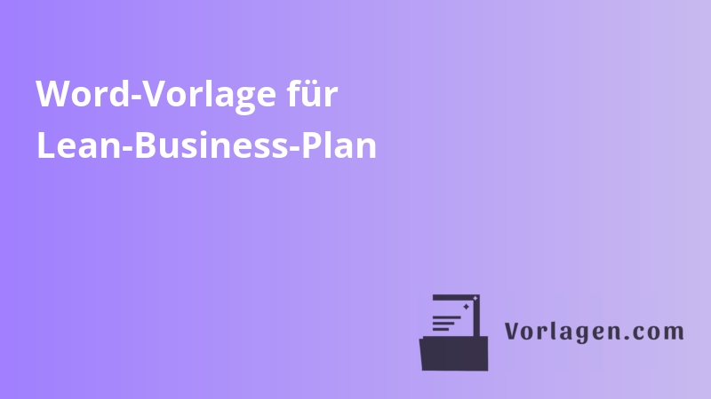 Word-Vorlage für Lean-Business-Plan