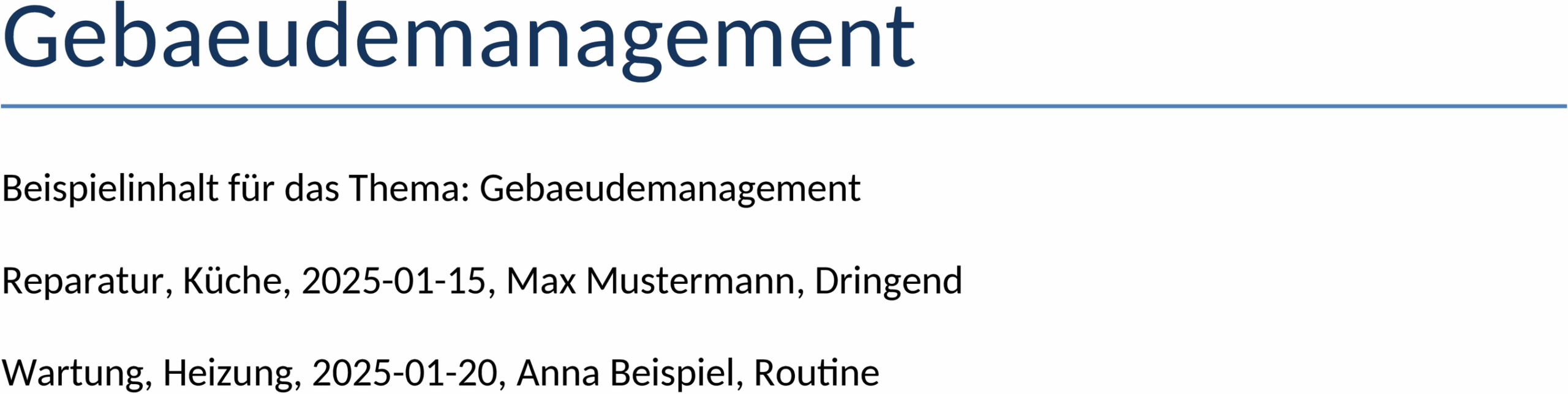 Word-Vorlage für Gebäudemanagement