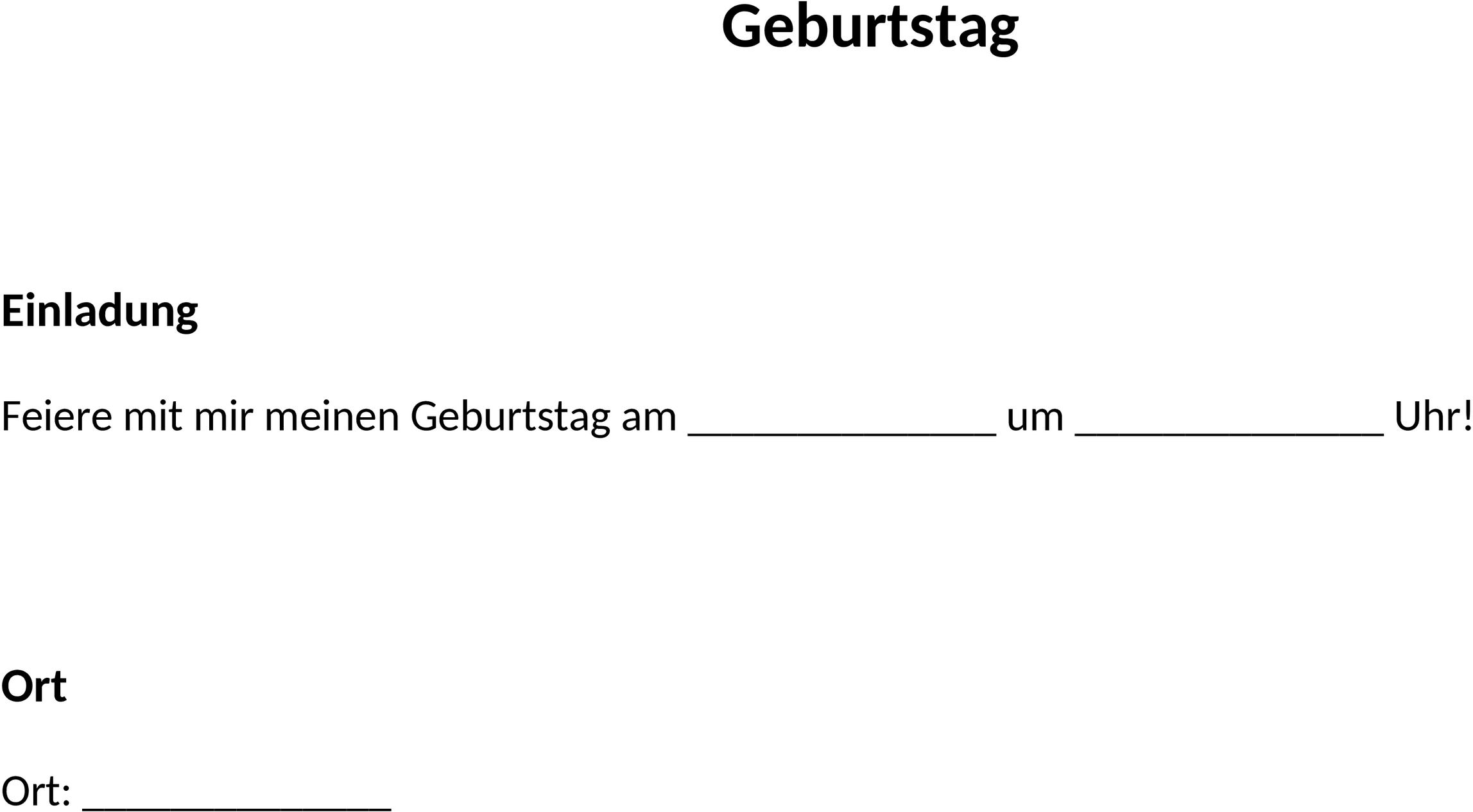 Word-Vorlage Geburtstagseinladungen