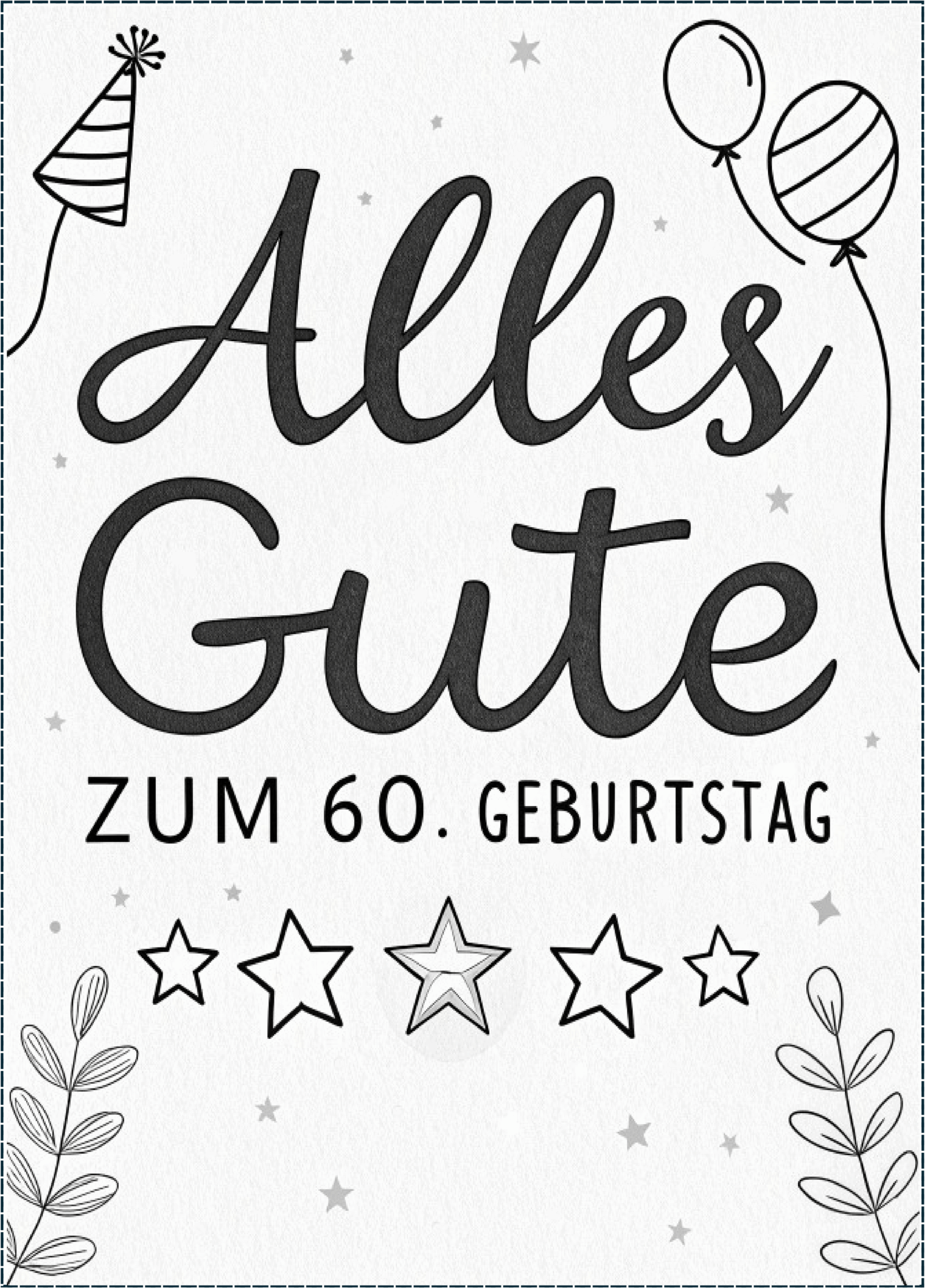 Word-Vorlage Geburtstagskarte 60. Geburtstag
