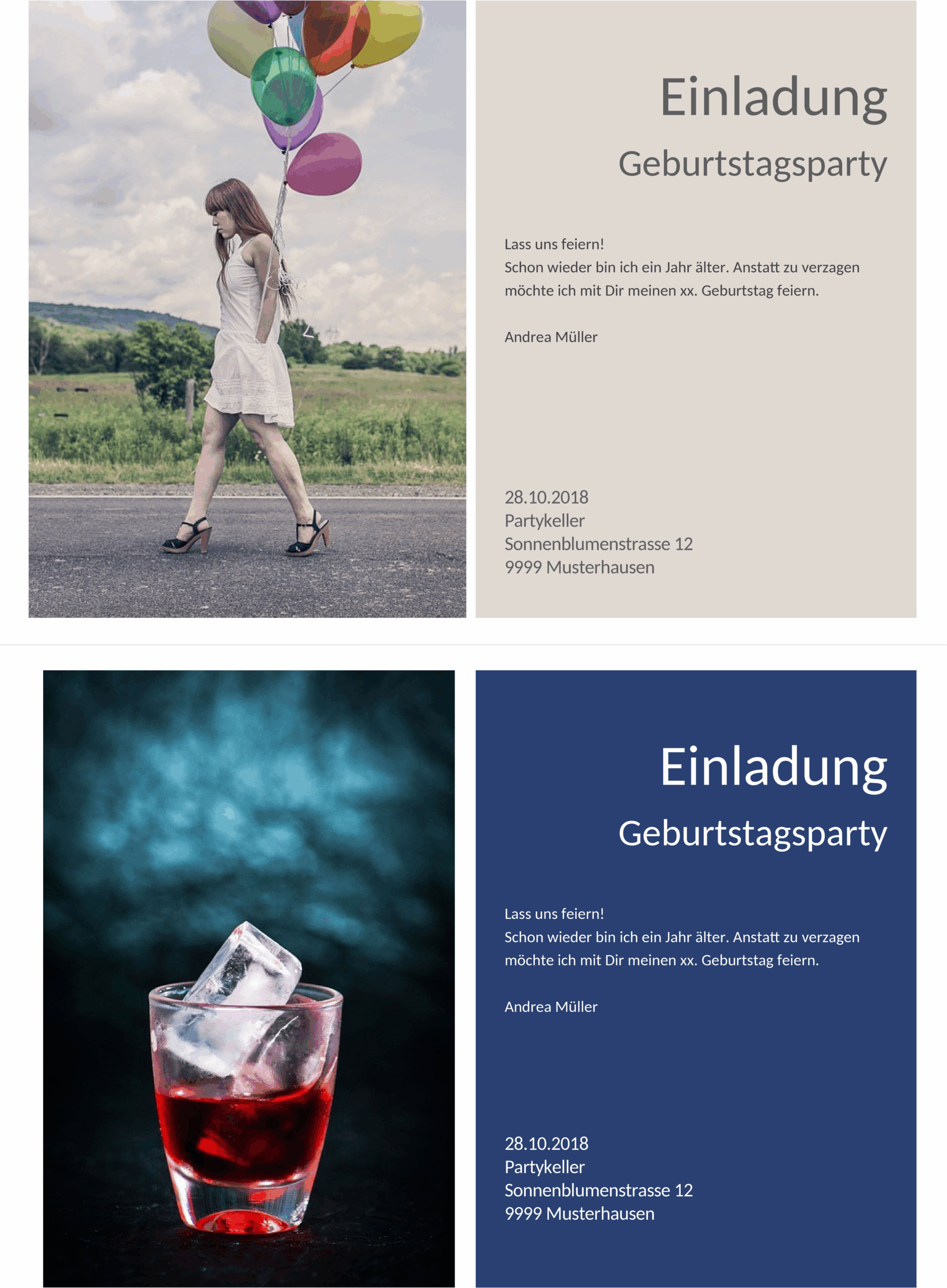 Word-Vorlage Geburtstagskarte