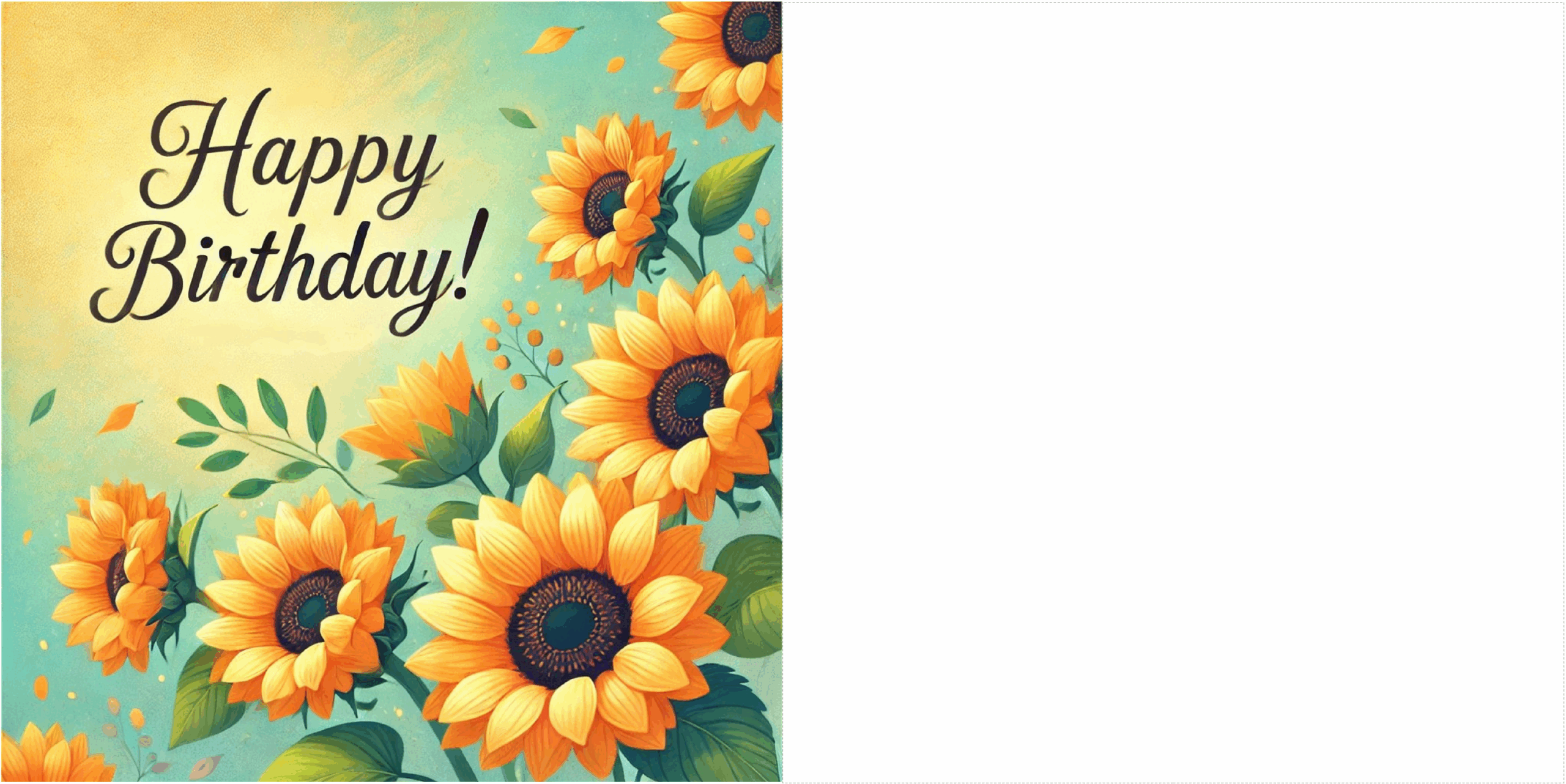Word Vorlage Geburtstagskarte Sonnenblume