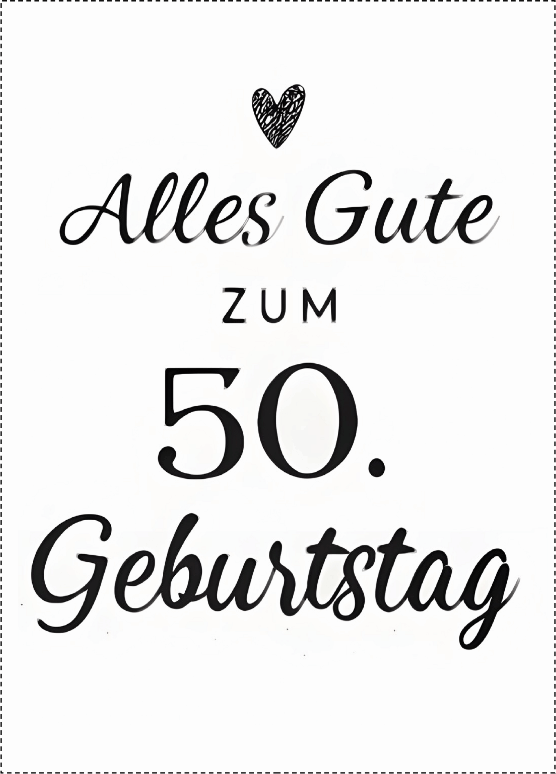 Word-Vorlage für Geburtstagskarte zum 50. Geburtstag
