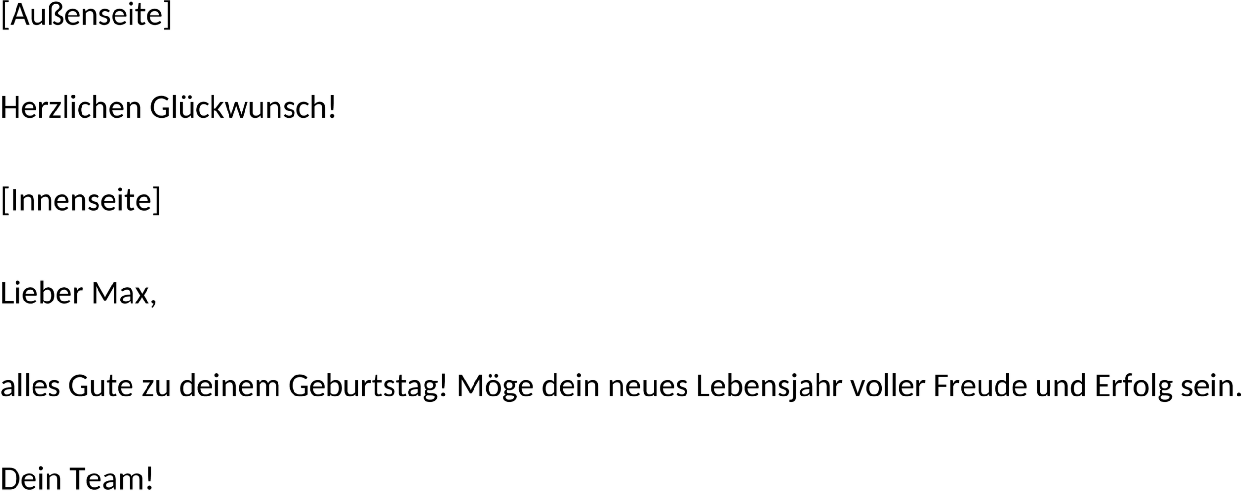 Word-Vorlage Geburtstagskarte zum Falten