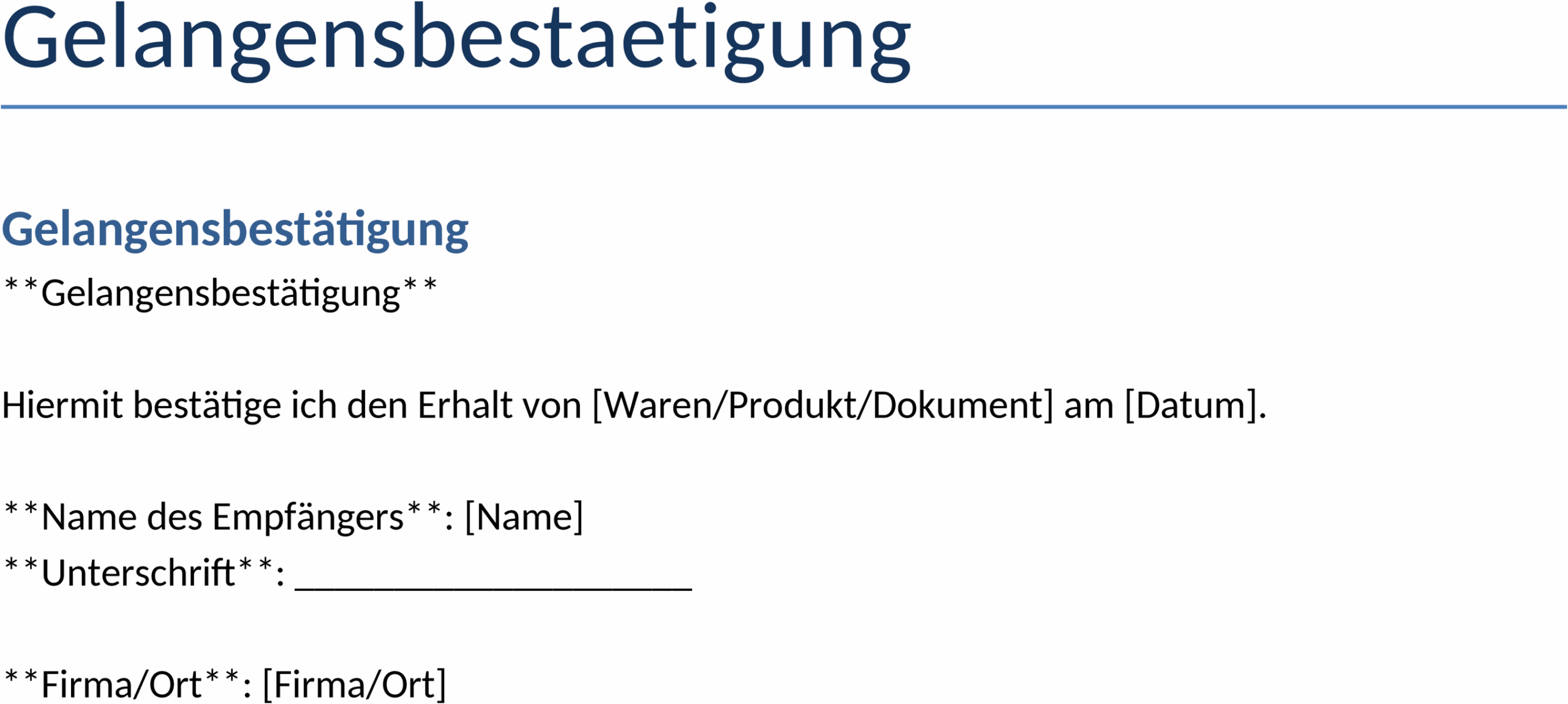 Word-Vorlage Gelangensbestaetigung