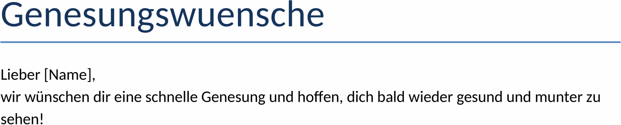 Word-Vorlage Genesungswünsche