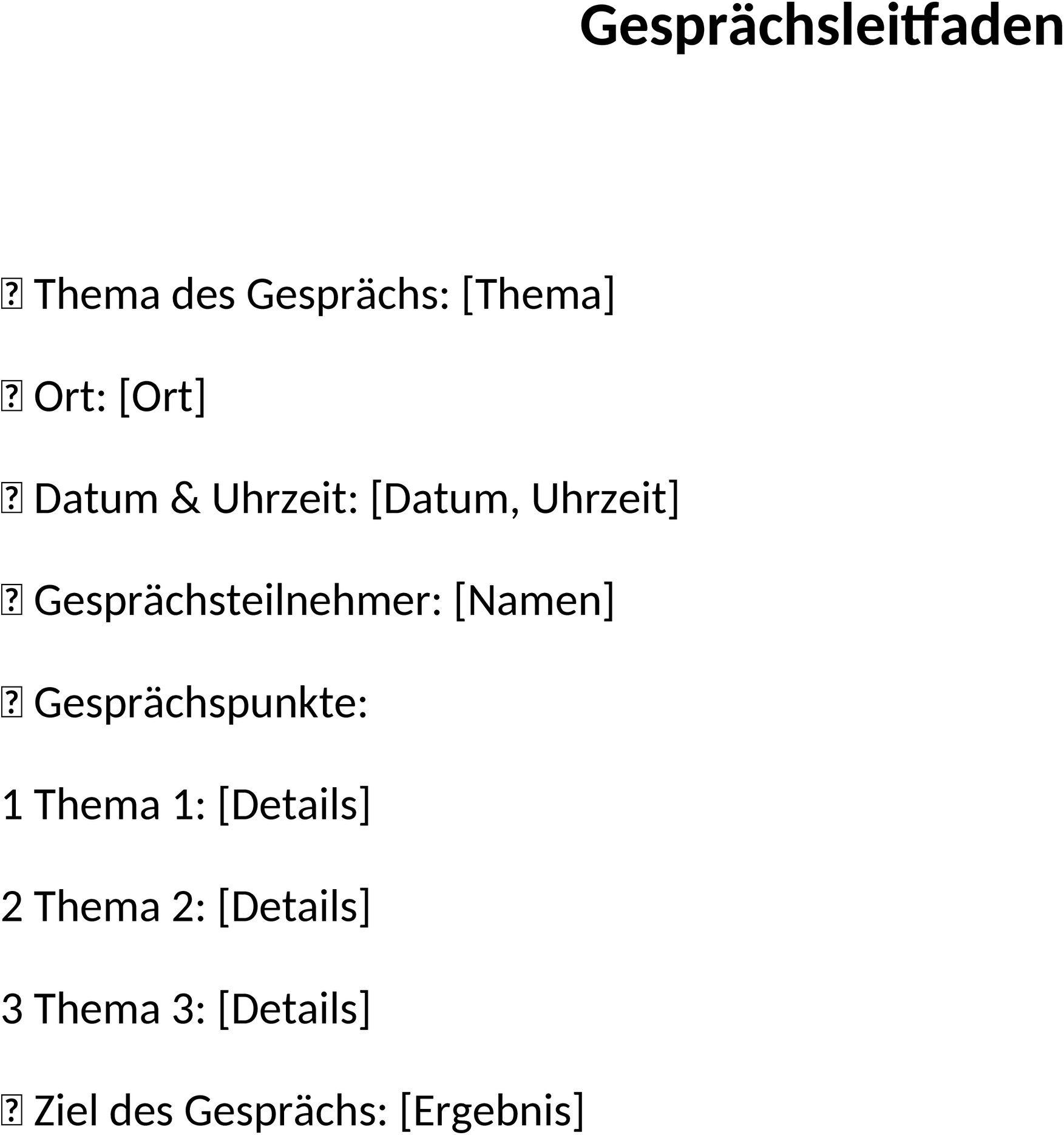 Word-Vorlage Gesprächsleitfaden