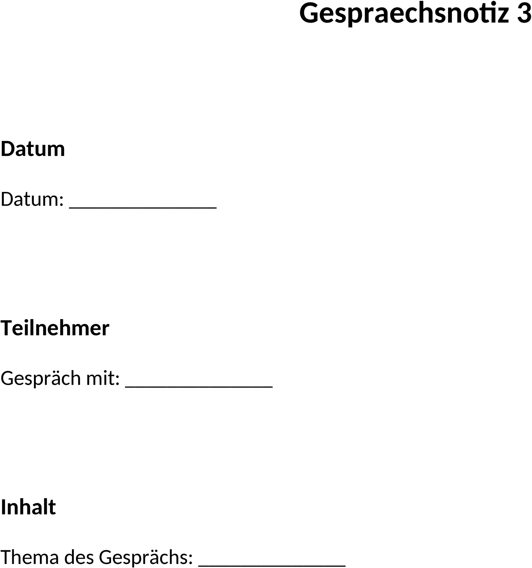 Word-Vorlage für Gesprächsnotiz