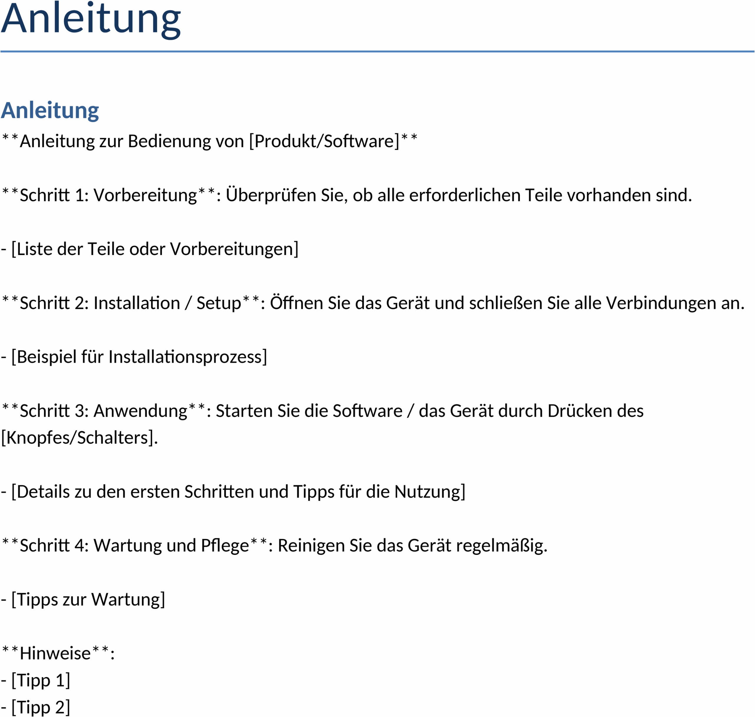 Word-Vorlage für Gesundheitsberichte