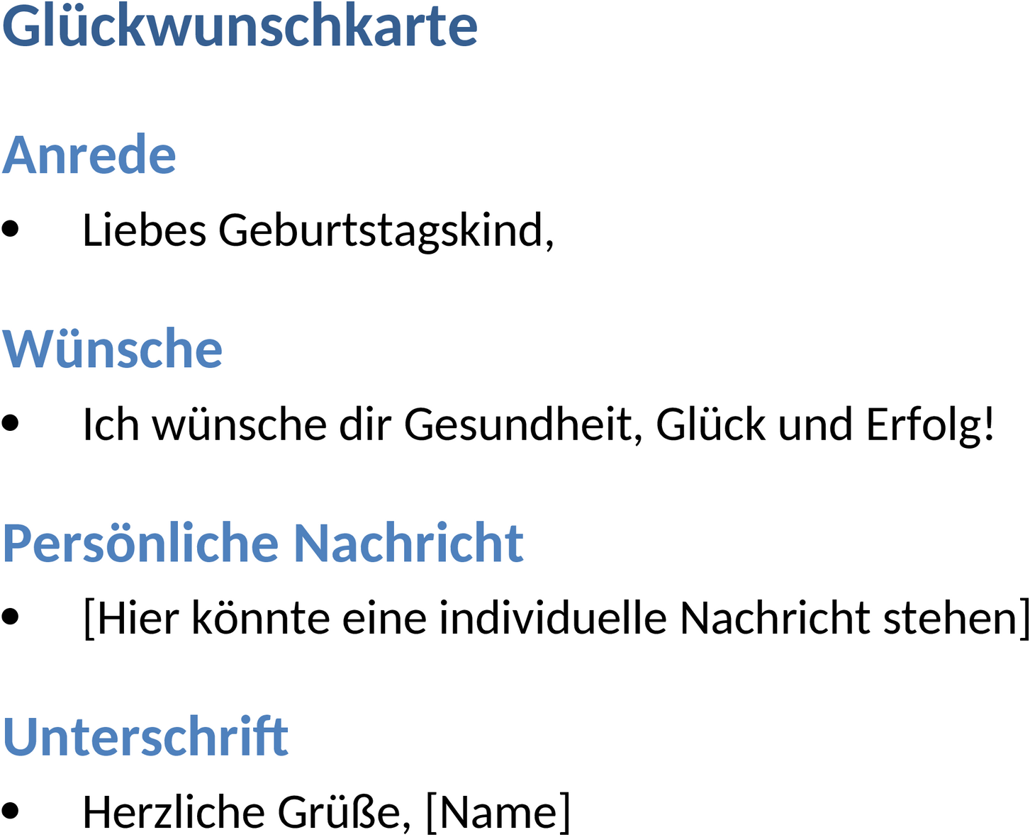Word-Vorlage Glueckwunschkarte