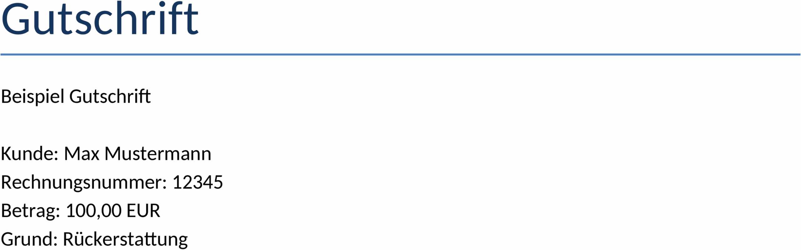 Word-Vorlage für Gutschrift