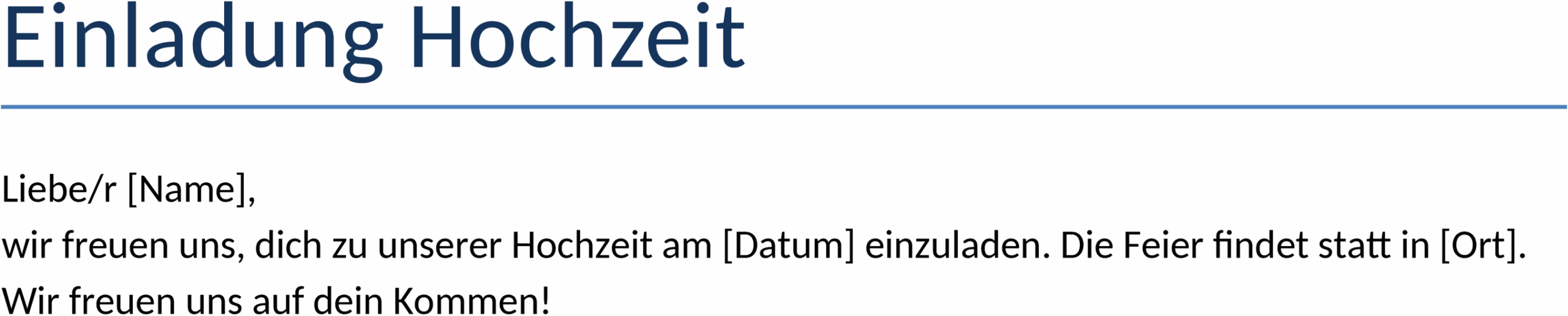 Word-Vorlage Hochzeitseinladungen
