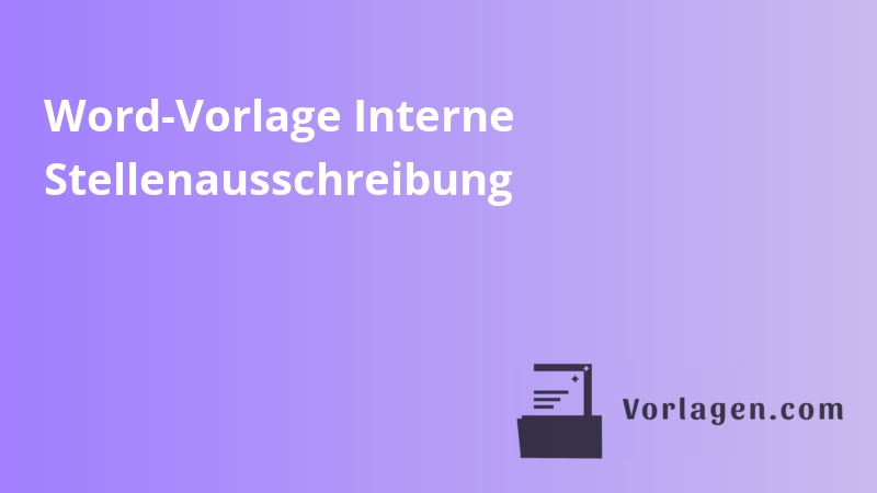 Word-Vorlage Interne Stellenausschreibung