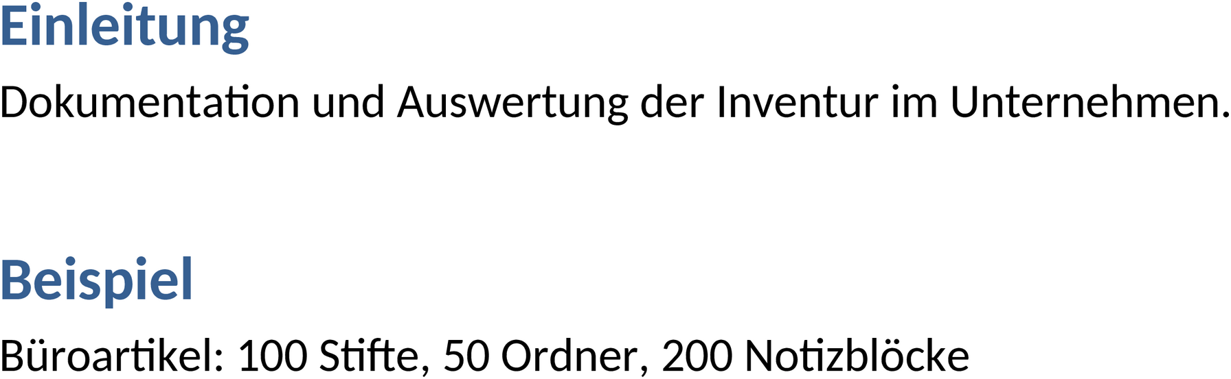 Word-Vorlage Inventur