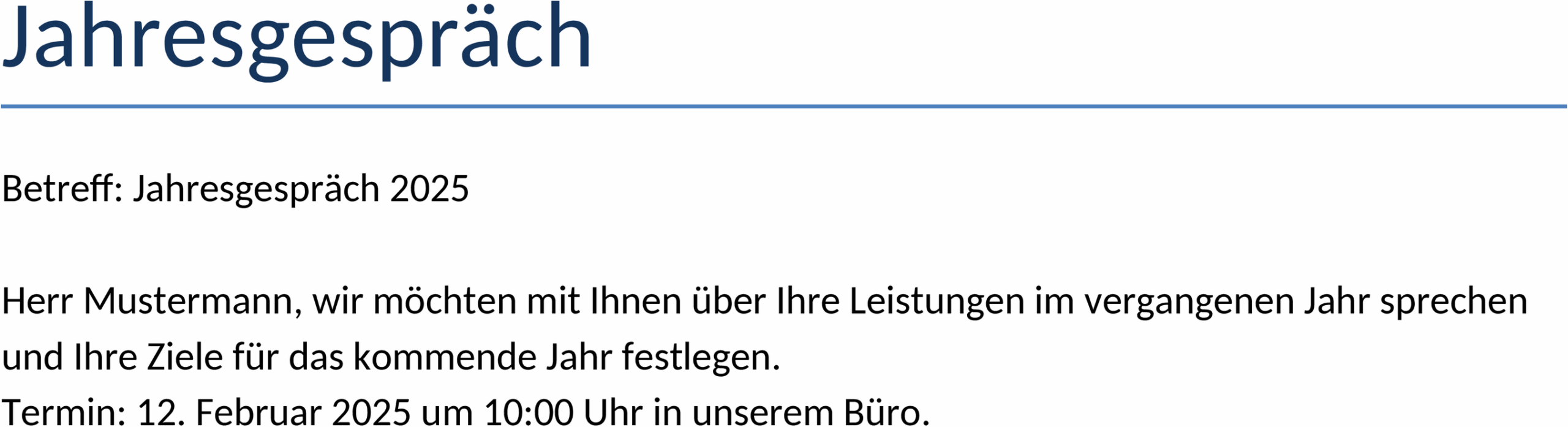 Word-Vorlage für Jahresgespräch